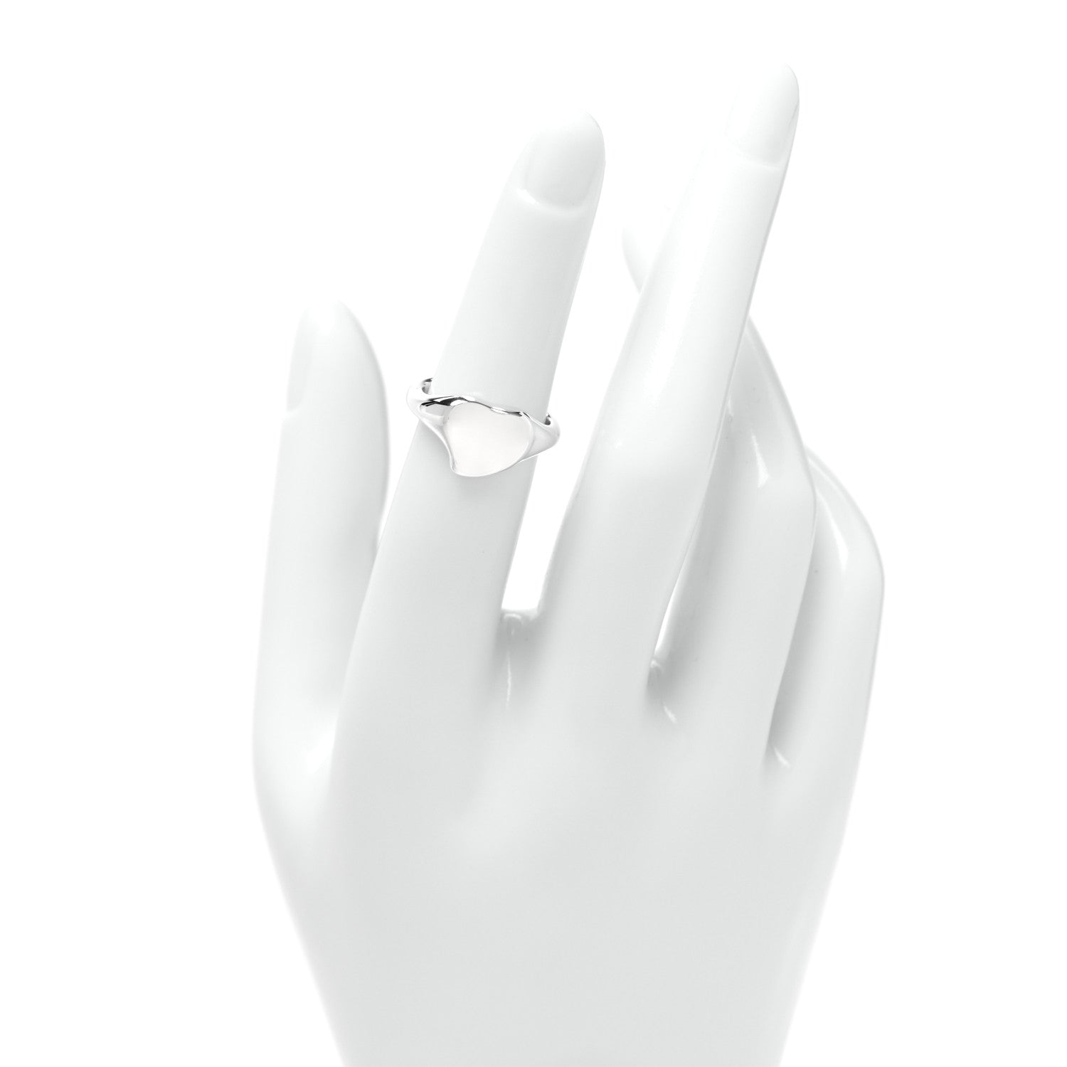 Tiffany Sterling Silver Elsa Peretti Full Heart Ring 49 4.75 2 of 5
