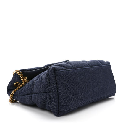 Saint Laurent Canvas Quilted Small Loulou Puffer Monogram Chain Satchel Deep Marine 4 of 9