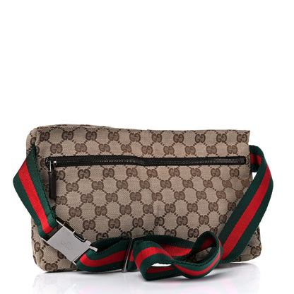 Gucci GG Monogram Web Double Pocket Belt Bag Dark Brown 3 of 12