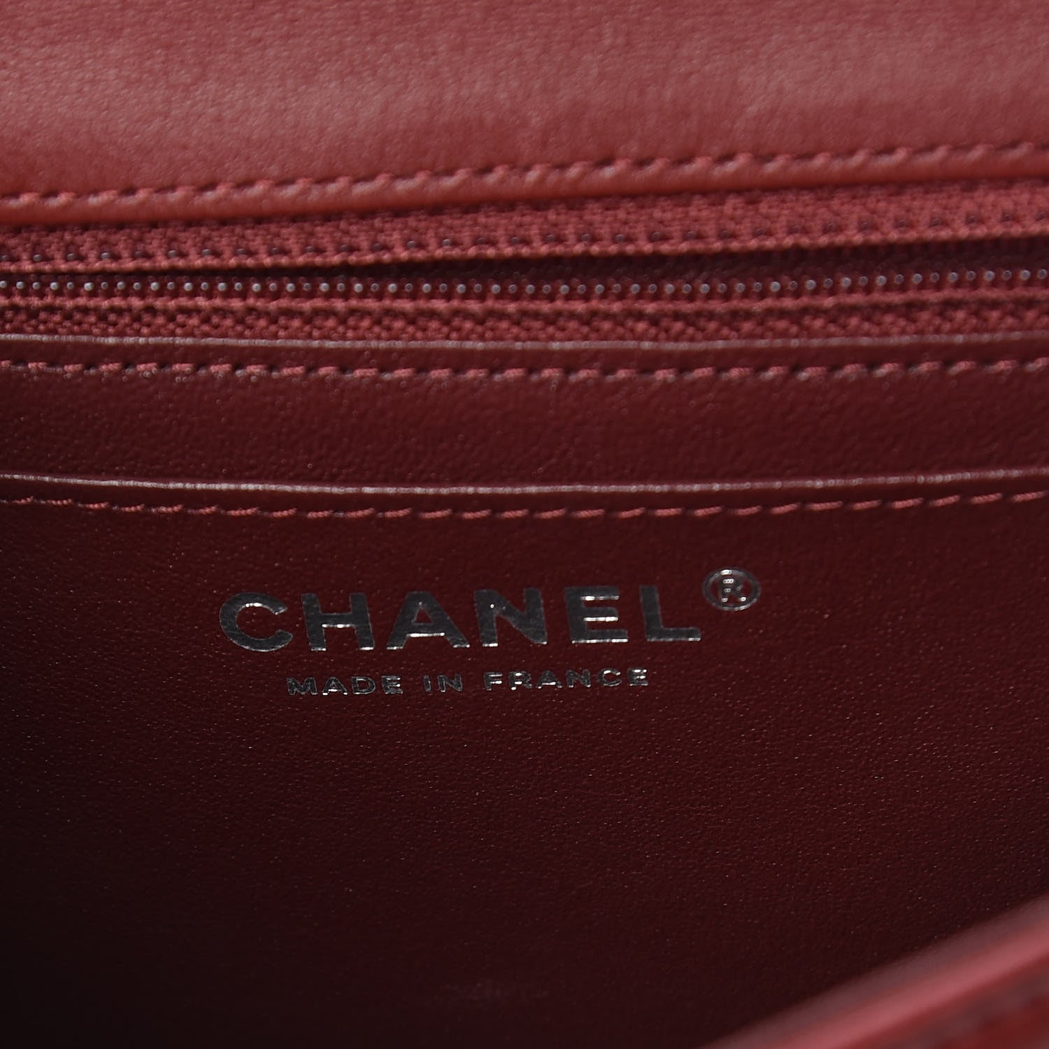 Chanel Lambskin Quilted Mini Square Flap Burgundy 8 of 11