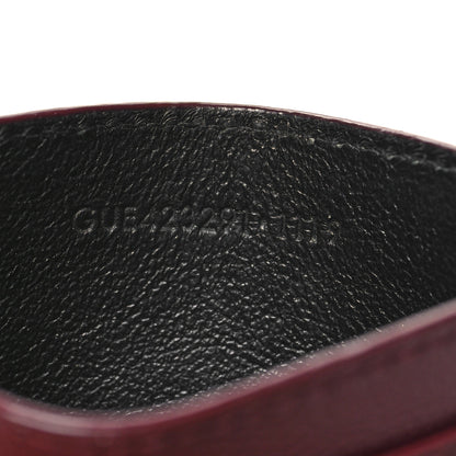 Saint Laurent Grain De Poudre Matelasse Chevron Cassandre Credit Card Case Rouge Legion 7 of 11