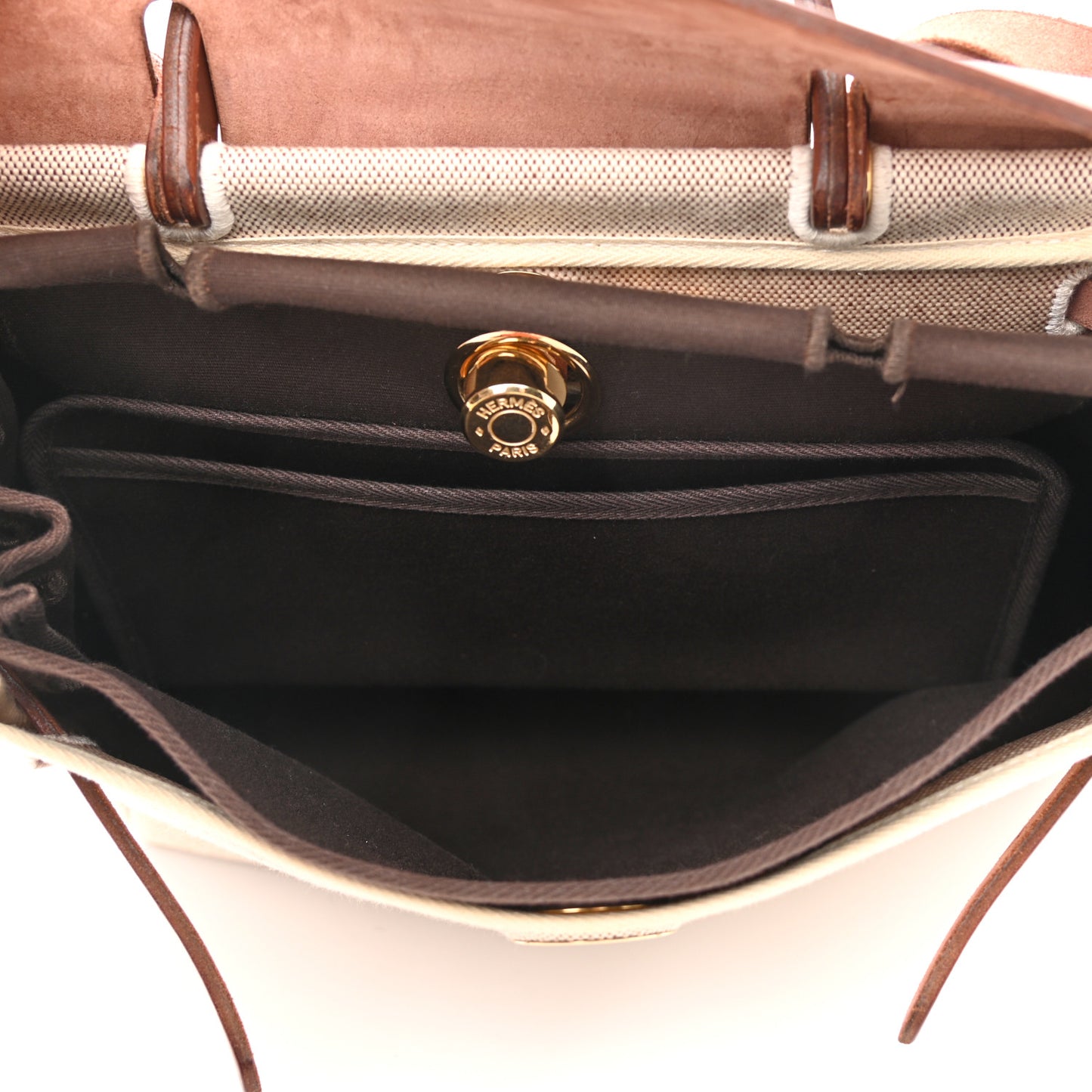 Toile Vache Calfskin Herbag 30 PM Natural Havane