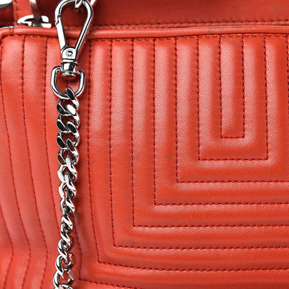 Fendi Shiny Nappa Trapuntata Small DotCom Click Top Handle Chain Satchel Papavero 24 of 28