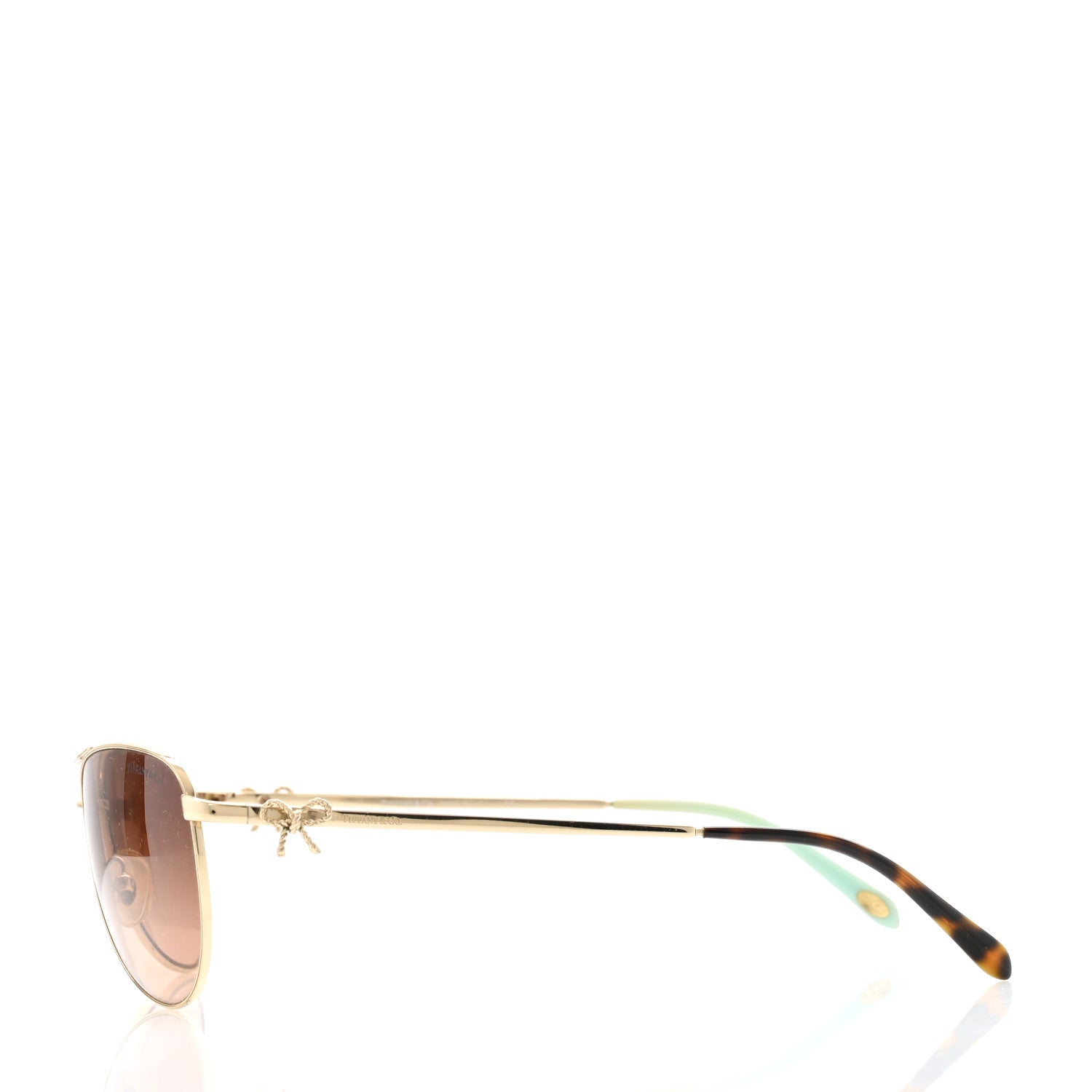 Tiffany Aviator Twist Bow Sunglasses TF 3044 Gold 3 of 8