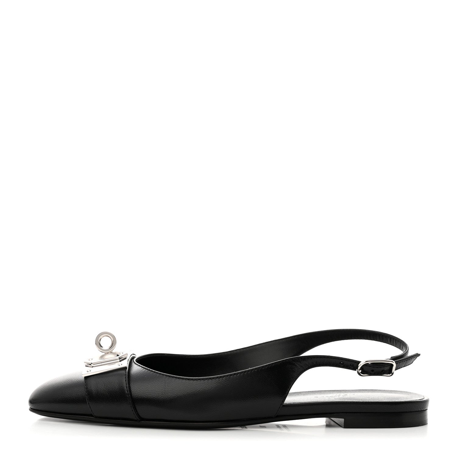 Hermes Goatskin Innocente Slingback Mules 39 Black 1 of 9