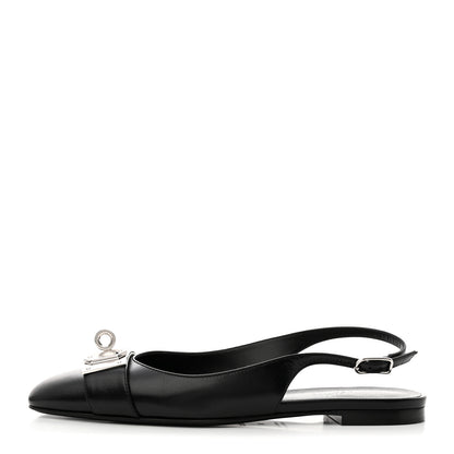 Hermes Goatskin Innocente Slingback Mules 39 Black 1 of 9