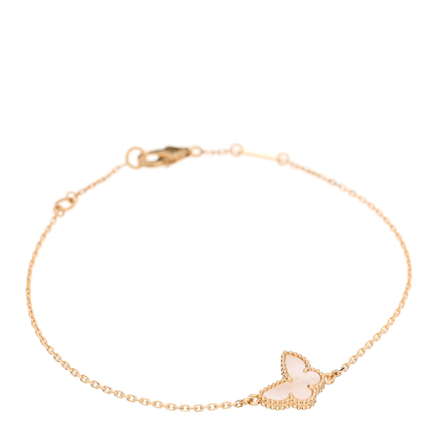Van Cleef & Arpels 18K Yellow Gold Mother of Pearl Sweet Alhambra Butterfly Bracelet 1 of 5