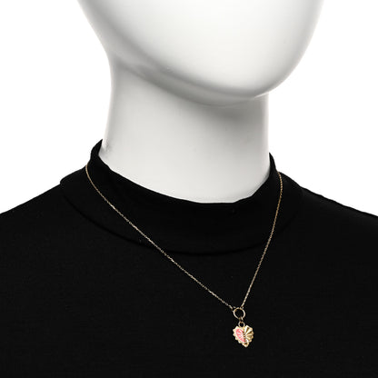 Foundrae 18K Yellow Gold Enamel Reflection Heart Love Token Drop Necklace 2 of 6