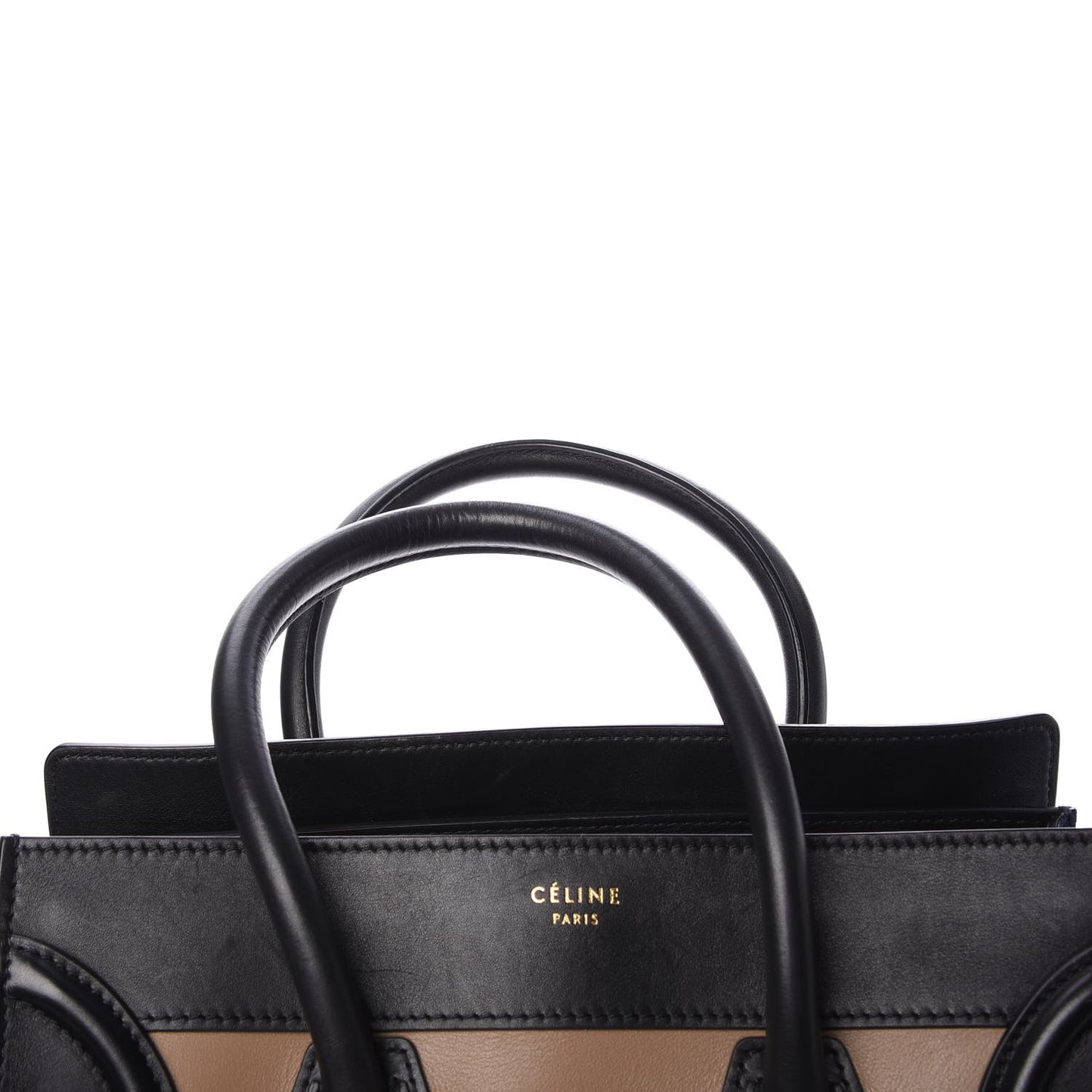Smooth Calfskin Suede Tri-color Mini Luggage Beige