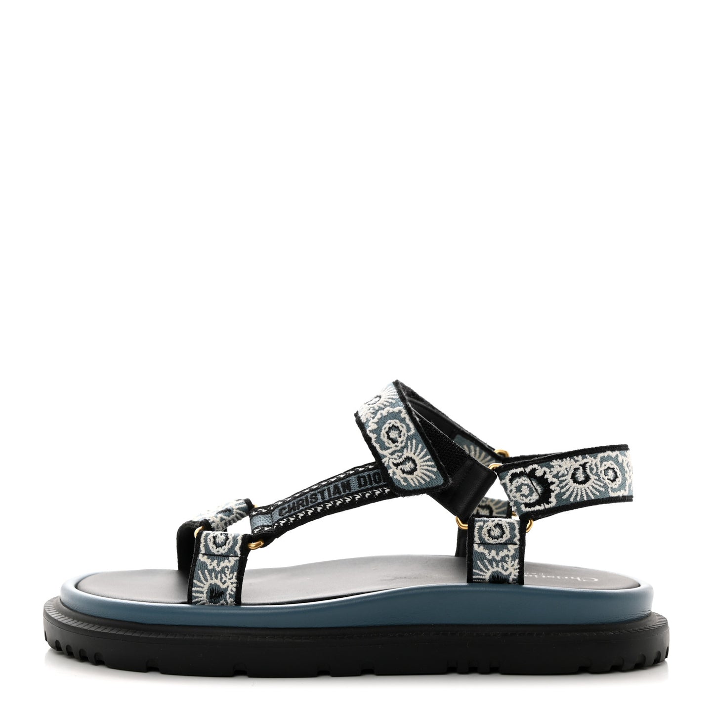 Canvas Embroidered Bandana 10mm D-Wave Sandals 40.5 Deep Blue