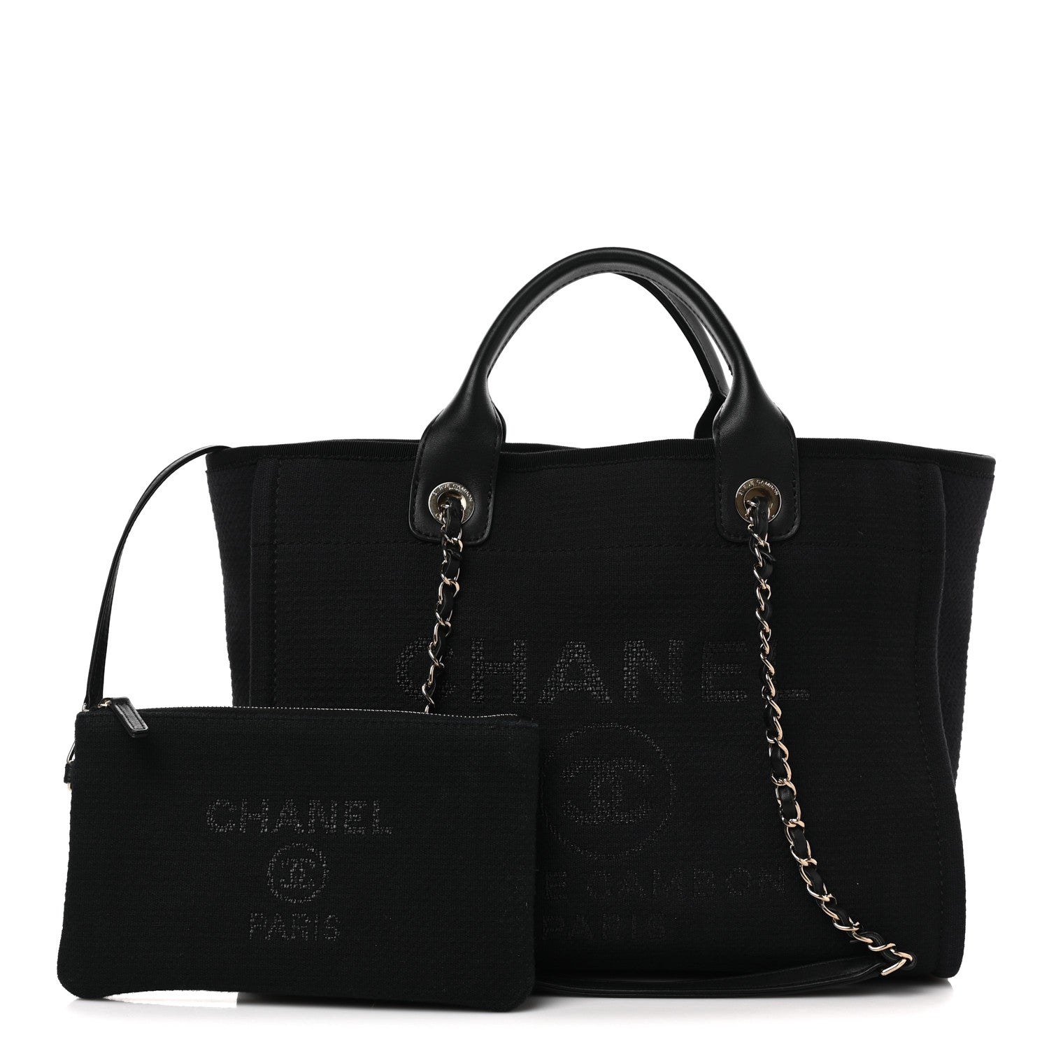 Chanel Mixed Fibers Small Deauville Tote Black 1 of 12