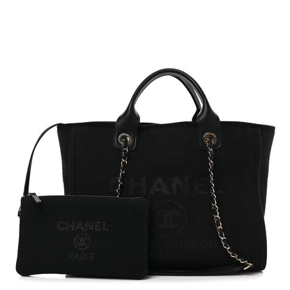 Chanel Mixed Fibers Small Deauville Tote Black 1 of 12