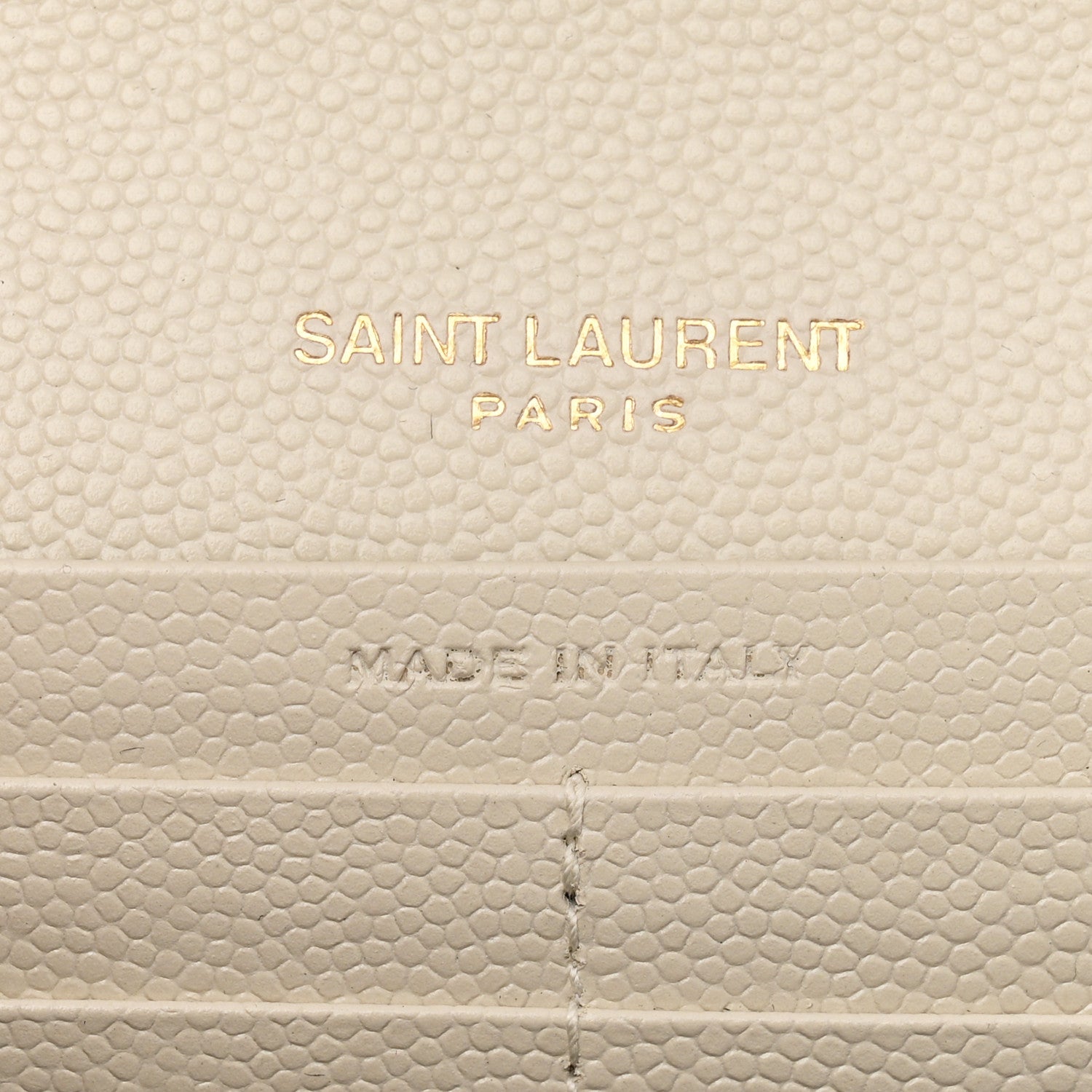 Saint Laurent Grain De Poudre Matelasse Chevron Monogram Chain Wallet Crema Soft 6 of 11
