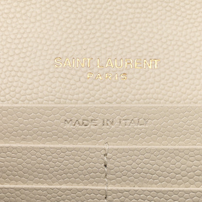 Saint Laurent Grain De Poudre Matelasse Chevron Monogram Chain Wallet Crema Soft 6 of 11