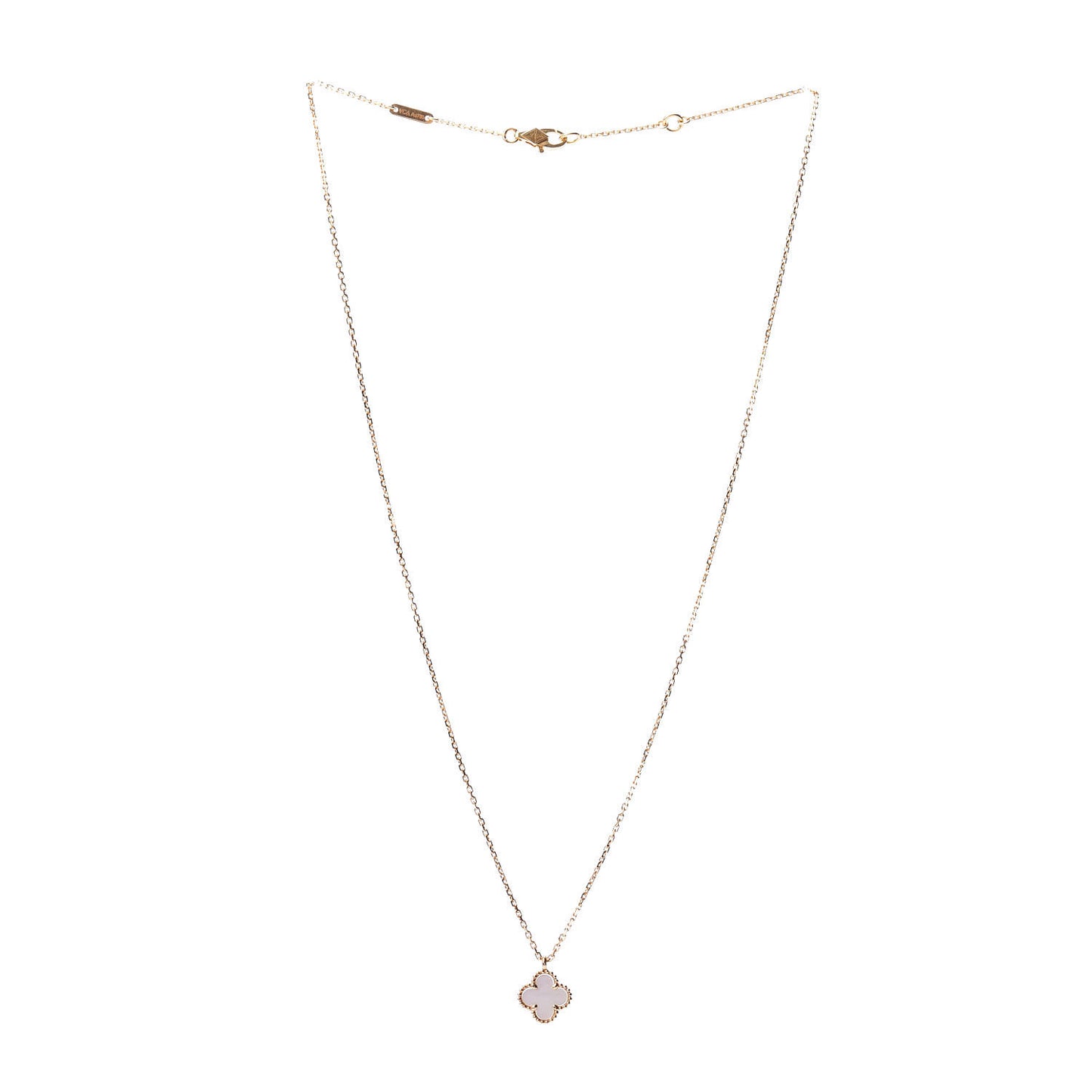 18K Yellow Gold Mother of Pearl Sweet Alhambra Pendant Necklace