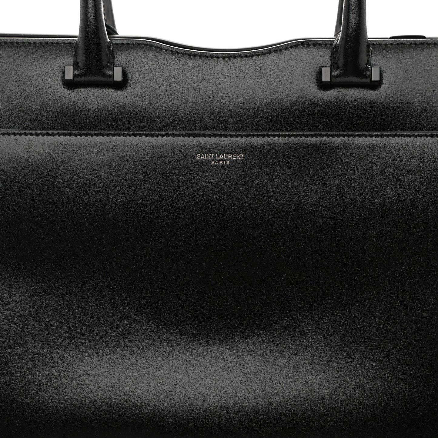 Shiny Calfskin Medium Uptown Tote Black