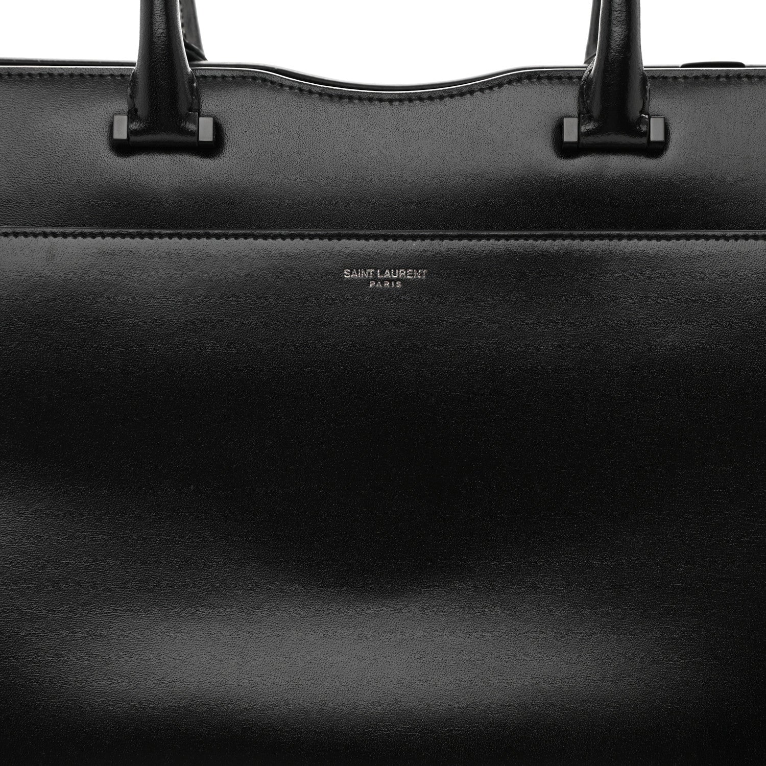 Saint Laurent Shiny Calfskin Medium Uptown Tote Black 9 of 9