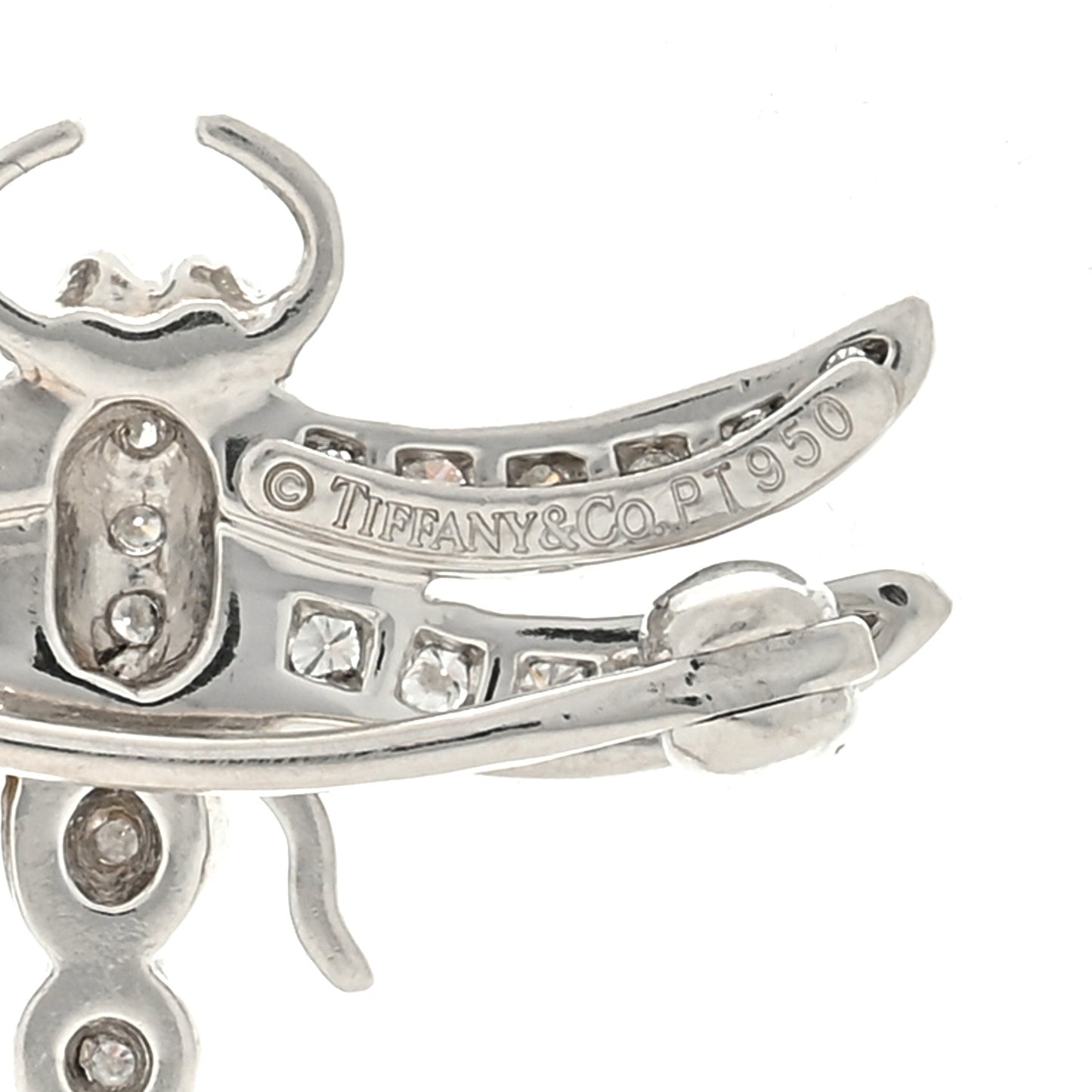 18K White Gold Diamond Dragonfly Brooch Pin