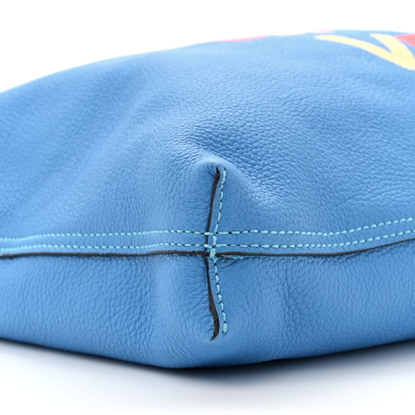 Calfskin Dans Le Vert Large Tote Blue Multicolor