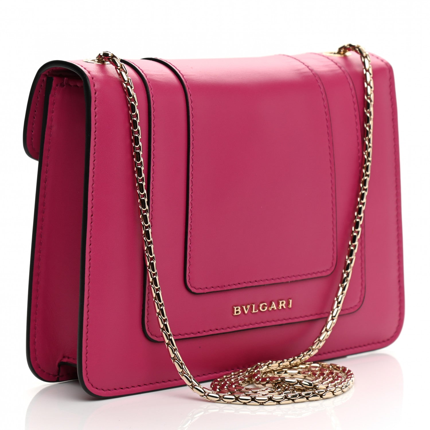 Bulgari Calfskin Small Serpenti Forever Snake Strap Crossbody Bag Pink 3 of 10