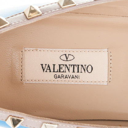 Valentino Garavani Calfskin Nappa Rockstud Ballerina Flats 38.5 Blue Fluo Poudre 7 of 8