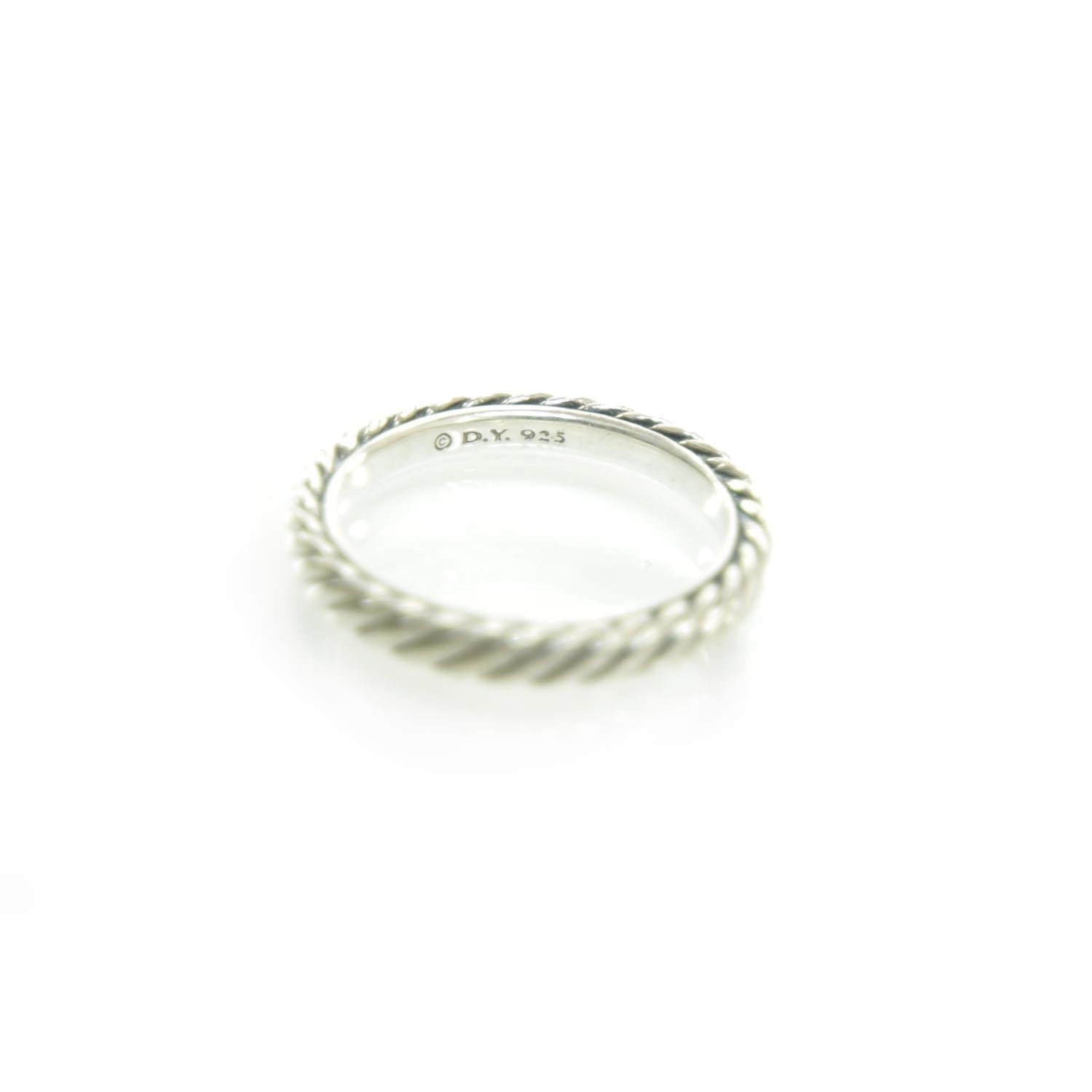 David Yurman Sterling Silver Stackable Cable Ring 6 4 of 4