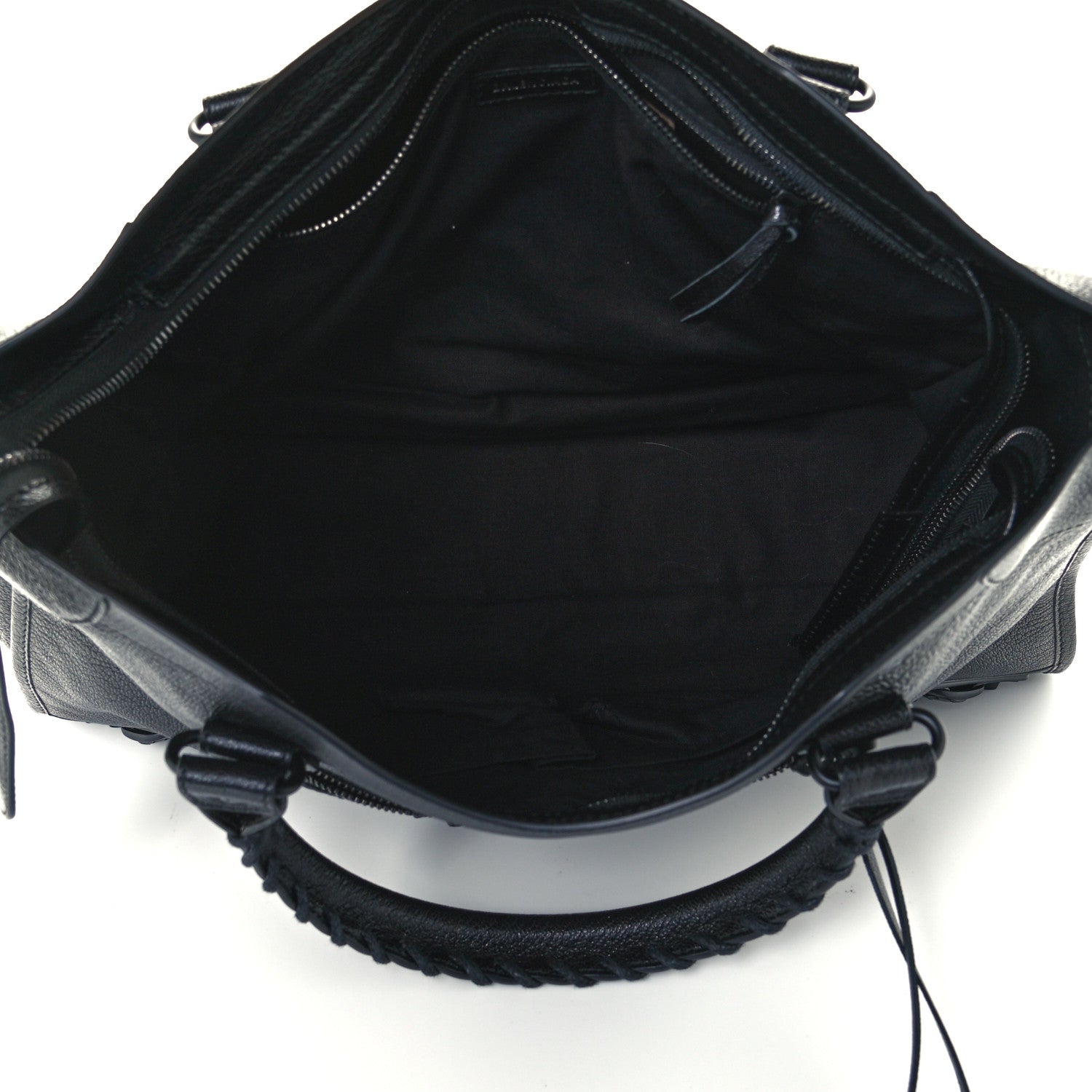 Balenciaga Shiny Grained Goatskin Black Metallic Edge City Black 7 of 10