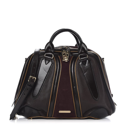 Burberry Grainy Calfskin Suede Tote Brown Burgundy 1 of 15