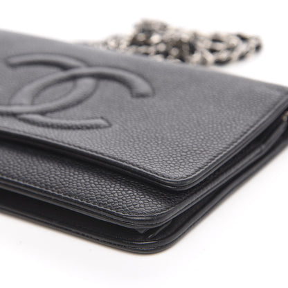 Chanel Caviar Timeless CC Wallet On Chain WOC Black 10 of 13