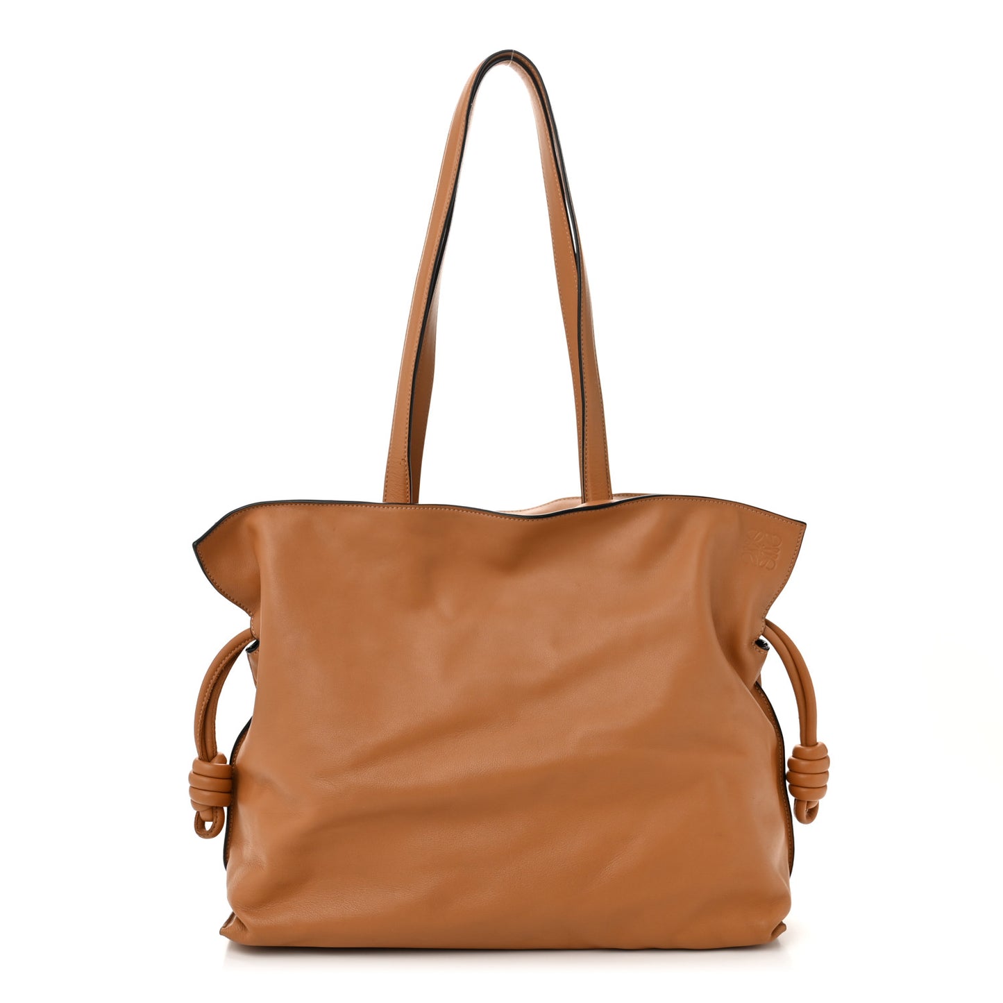 Calfskin Large Flamenco Knot Bag Warm Desert