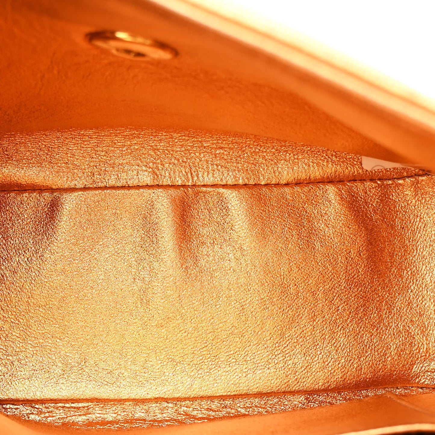 Metallic Lambskin Quilted Envelope Single Flap Gold