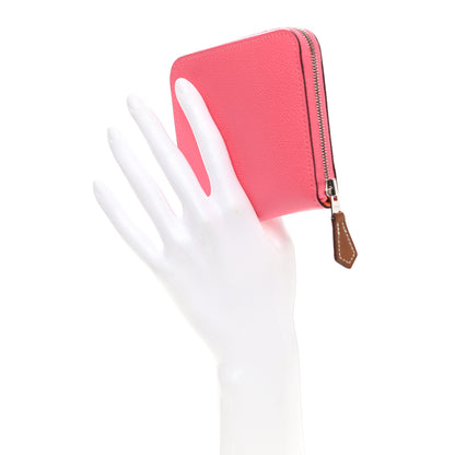 Hermes Epsom Silk'In Compact Wallet Rose Azalee 2 of 9