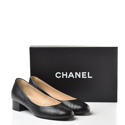 Chanel Lambskin Pearl CC Cap Toe Pump 36.5 Black 12 of 12