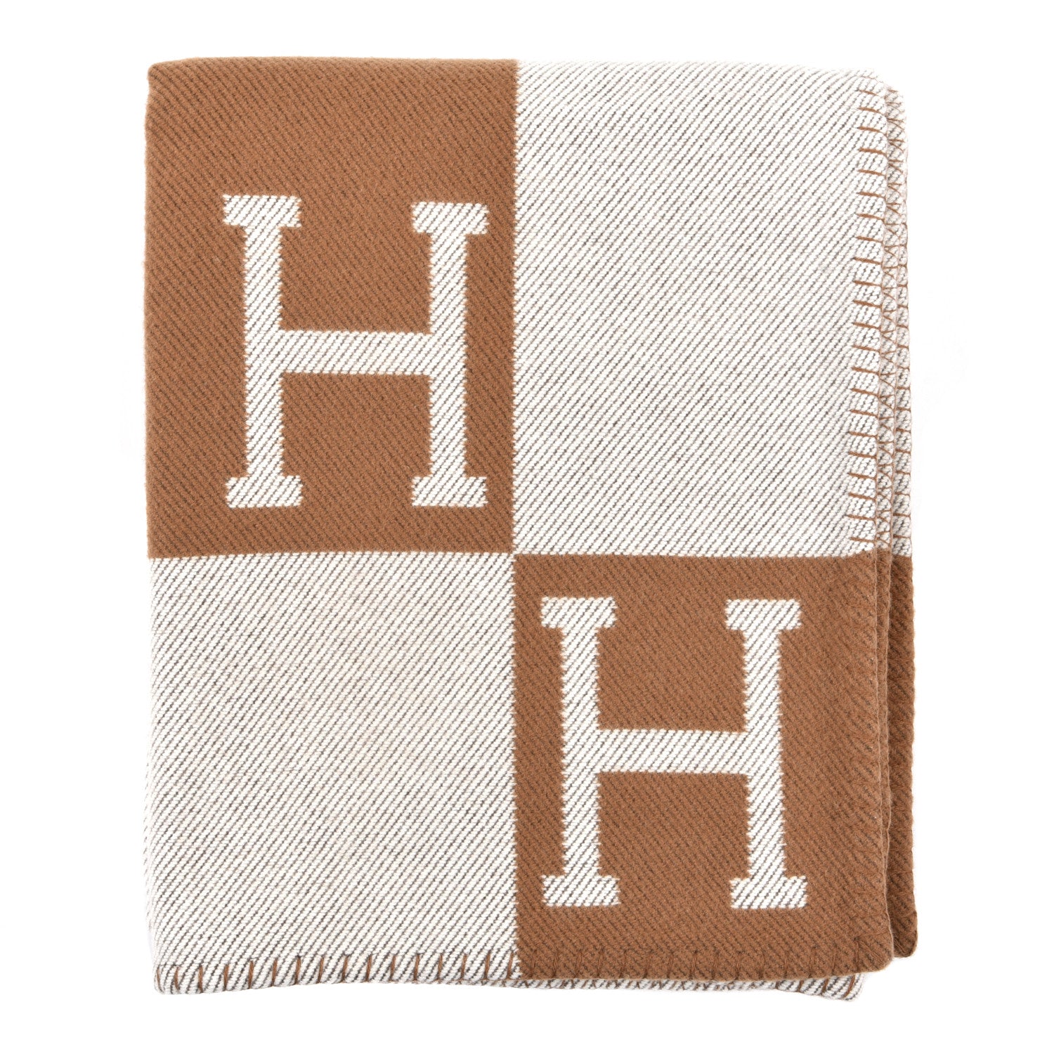 Hermes Wool Cashmere Avalon Blanket Ecru Camel 1 of 3