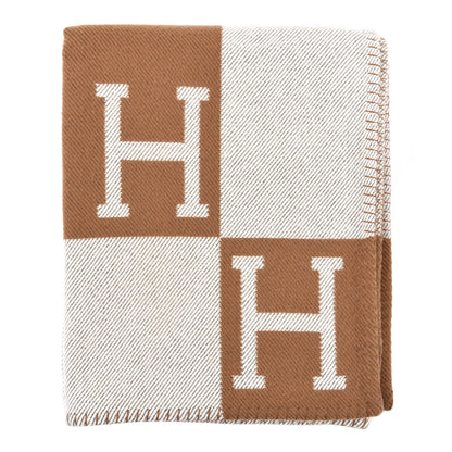 Hermes Wool Cashmere Avalon Blanket Ecru Camel 1 of 3