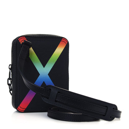 Louis Vuitton Taiga Rainbow Danube Messenger Black 3 of 12