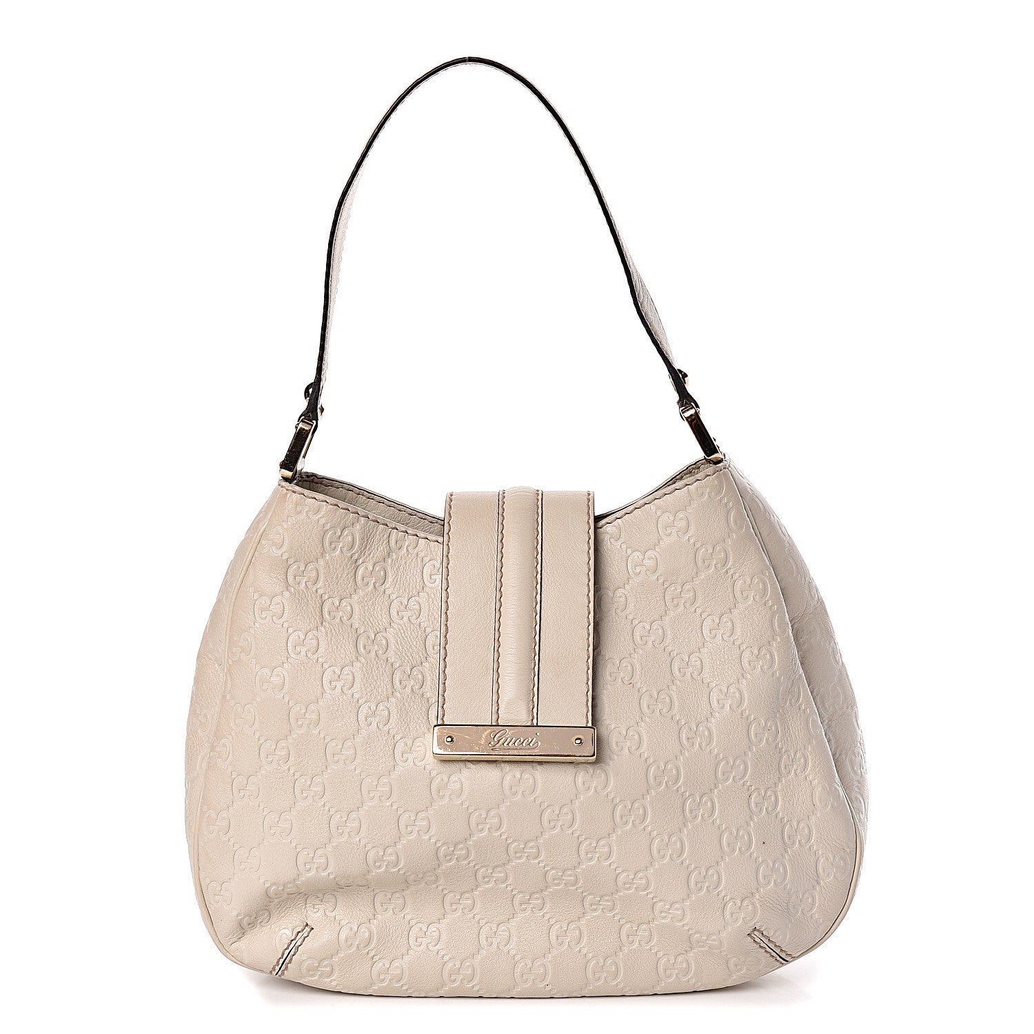 Gucci Guccissima Medium New Ladies Web Hobo White 1 of 11