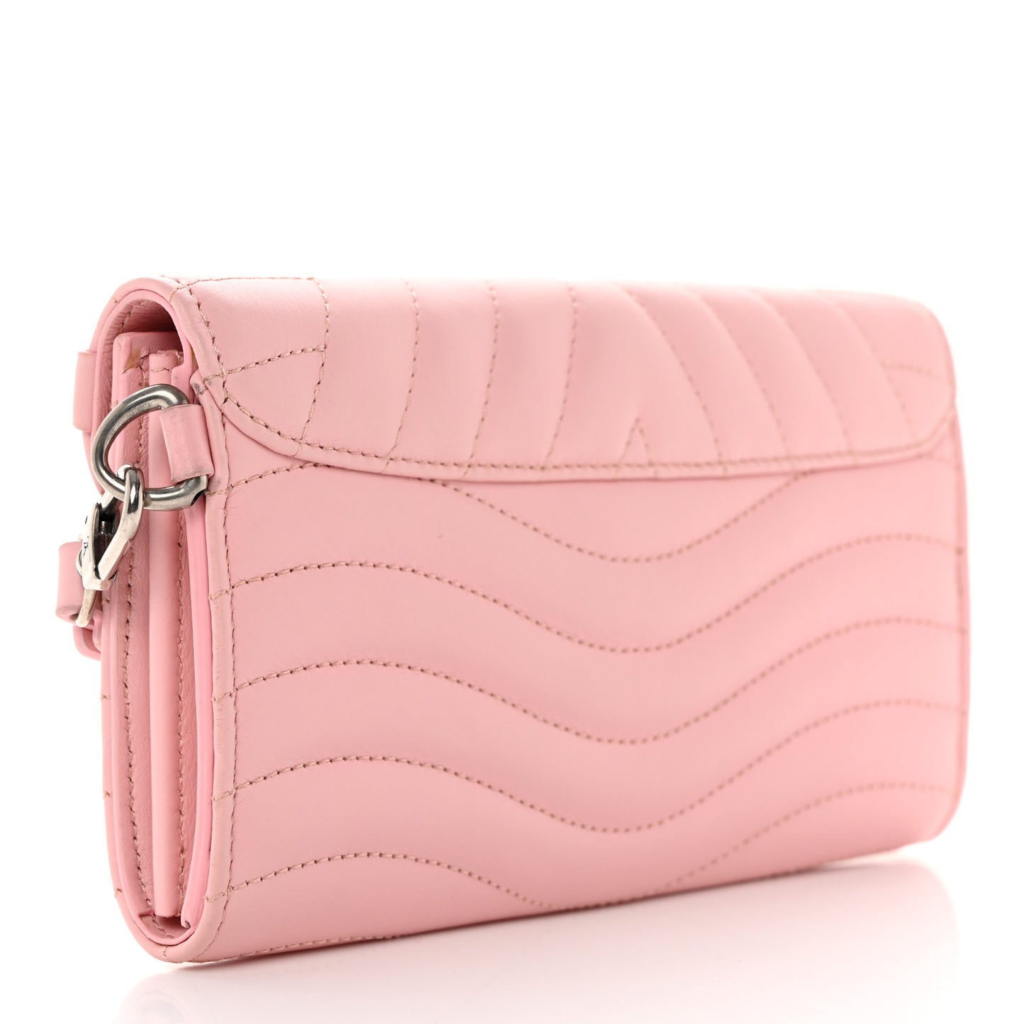 Calfskin New Wave Long Wallet Smoothie Pink
