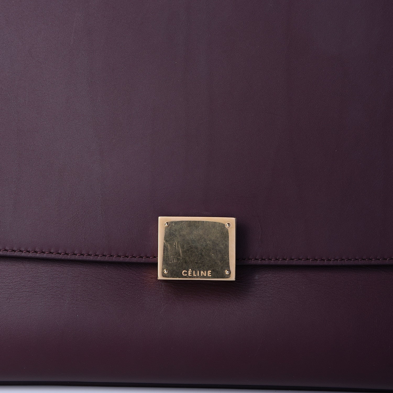 Celine Smooth Calfskin Suede Medium Bi-Color Trapeze Burgundy 9 of 17