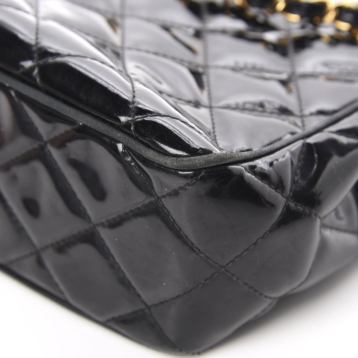 Chanel Patent Quilted Camera Case Black 12 of 16