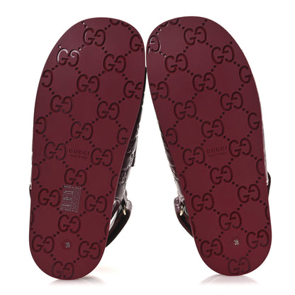 Gucci Guccissima GG Embossed Womens Sandals 38 Rosso Ancora 7 of 11