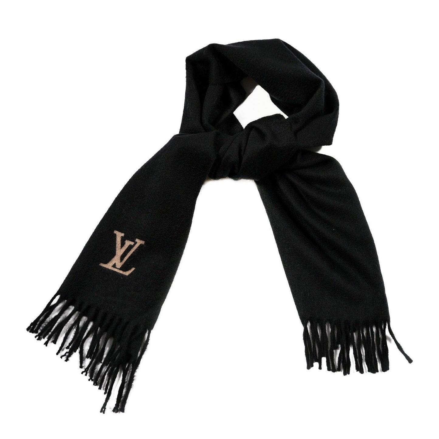 Cashmere Jhelam Muffler Scarf Black