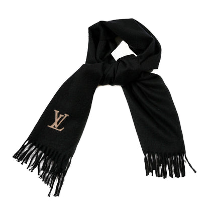 Louis Vuitton Cashmere Jhelam Muffler Scarf Black 1 of 3
