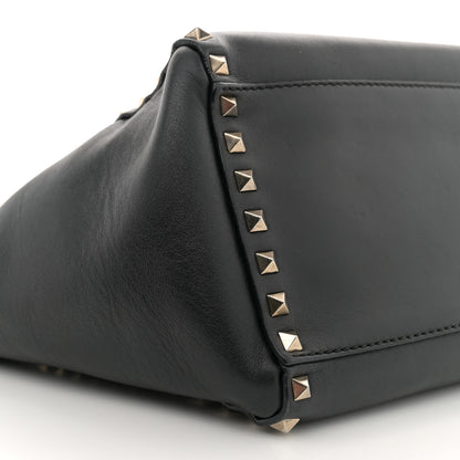 Valentino Garavani Vitello Small Rockstud Double Handle Tote Black 9 of 12