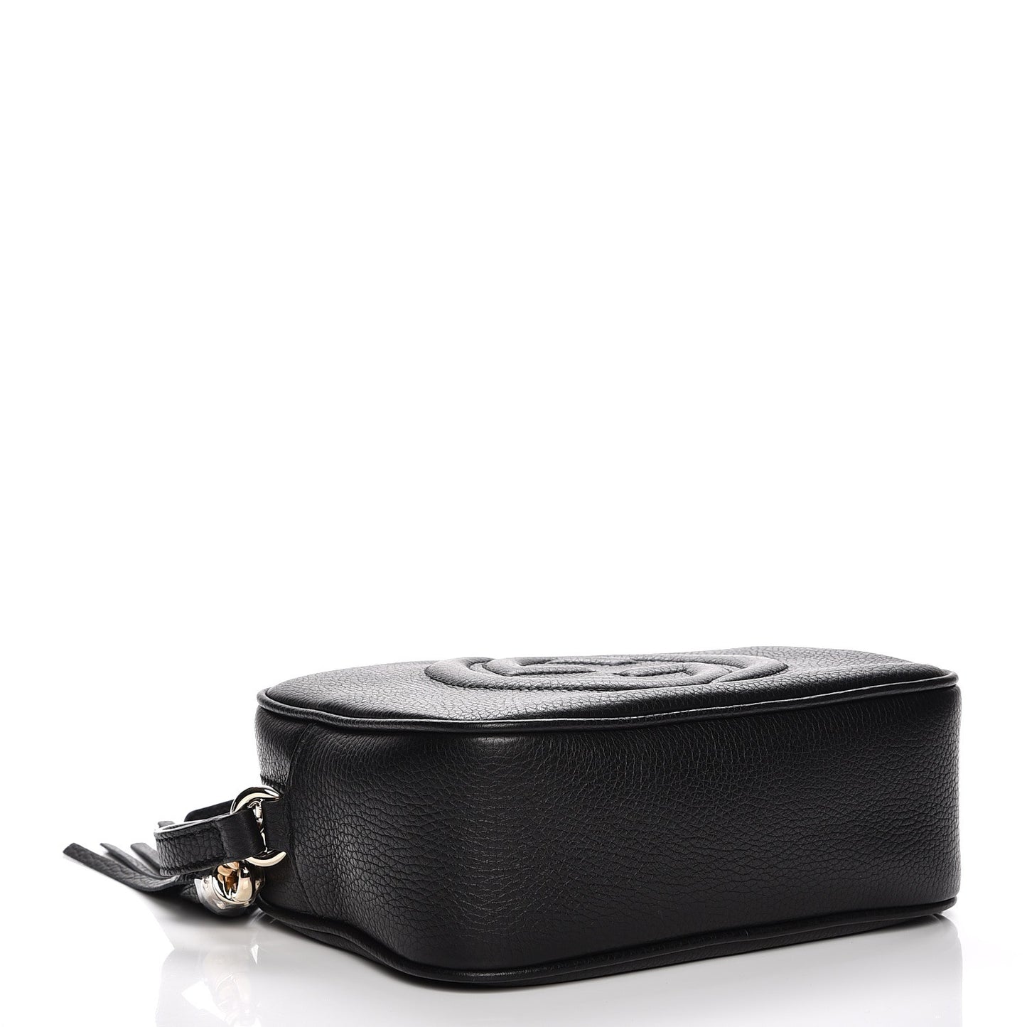 Pebbled Calfskin Small Soho Disco Bag Black
