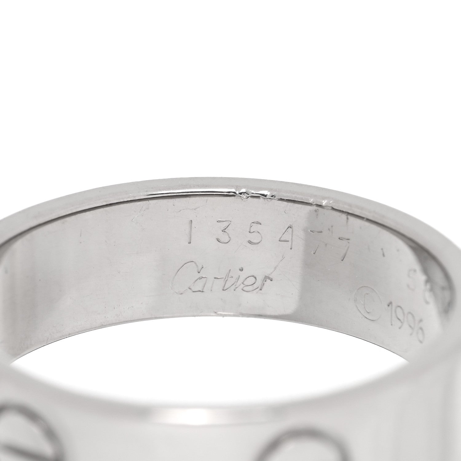 Cartier 18K White Gold 5.5mm LOVE Ring 58 8.25 4 of 4