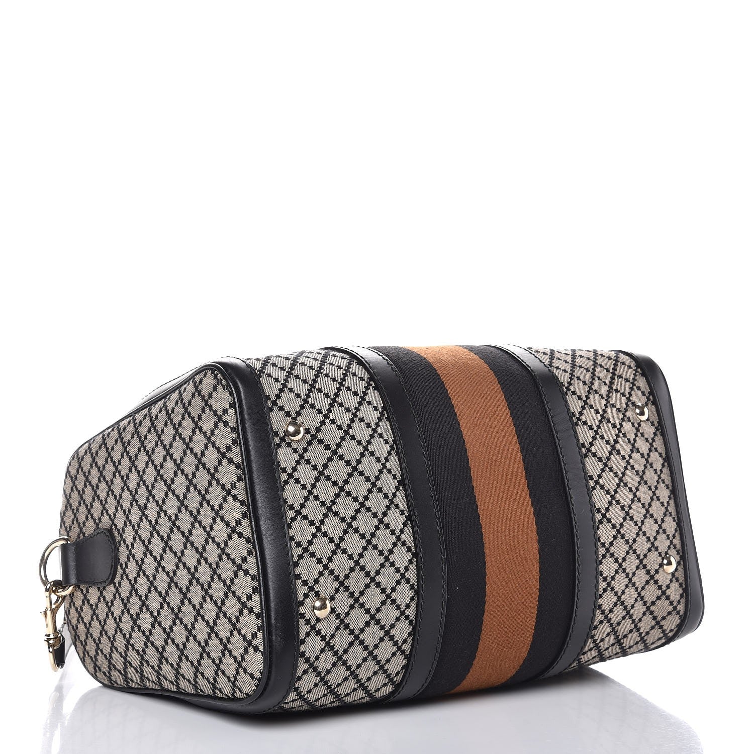 Gucci Diamante Vintage Web Medium Boston Black 5 of 15