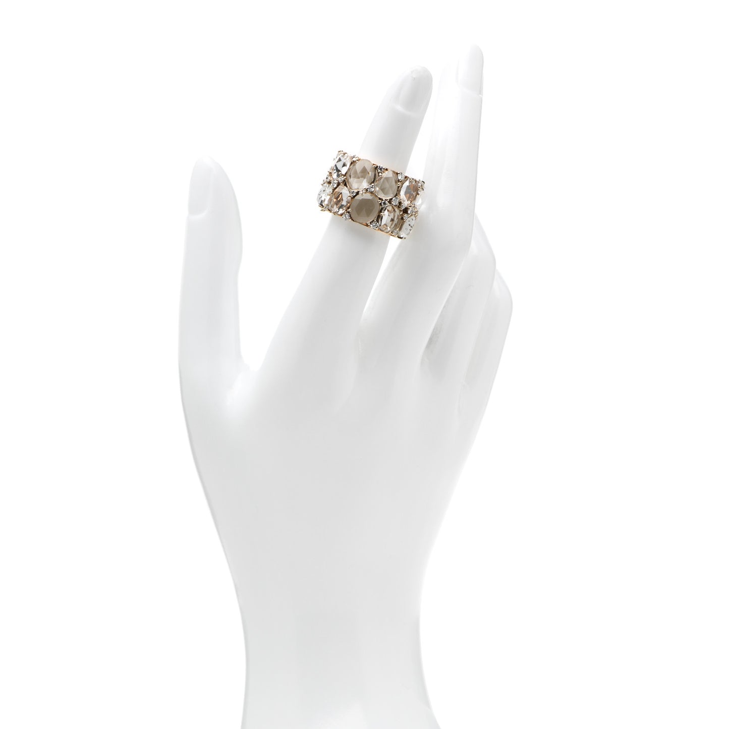 18K Rose Gold Diamond White Topaz Lulu Ring 49 5