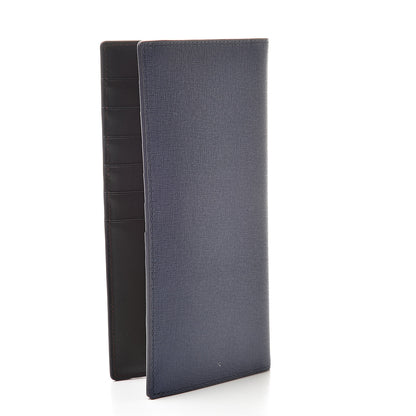 MCM Calfskin Bifold Long Wallet Pistol Blue 3 of 8