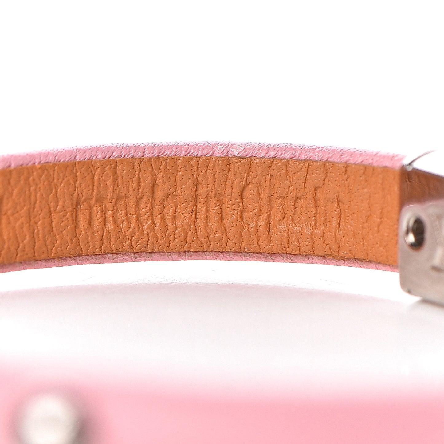 Calfskin Yummy LV Bracelet 17 Pink